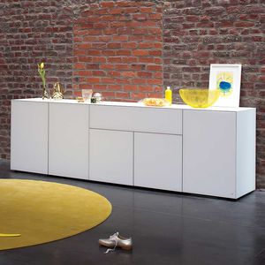 contemporary sideboard / oak / melamine / gray