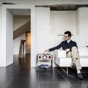 floor-standing speaker / wireless / wooden / aluminum