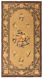 traditional rug / floral pattern / wool / cotton