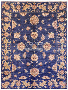 contemporary rug / floral pattern / wool / cotton