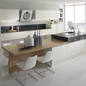 contemporary kitchen / laminate / wood veneer / island
