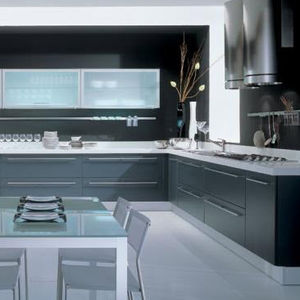 contemporary kitchen / glass / laminate / lacquered