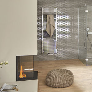 hot water towel radiator / steel / chrome / contemporary