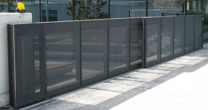 sliding gate / metal / panel / commercial