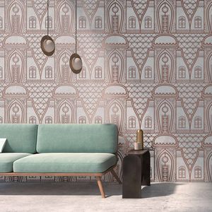 contemporary wallpaper / metal / geometric pattern / abstract motif