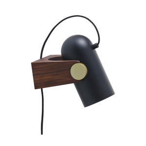 contemporary wall light / brass / painted steel / American walnut