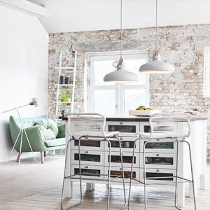 pendant lamp / contemporary / brass / painted aluminum