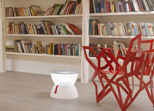 contemporary side table / polyethylene / round / LED-illuminated