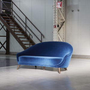 traditional sofa / fabric / 2-person / blue