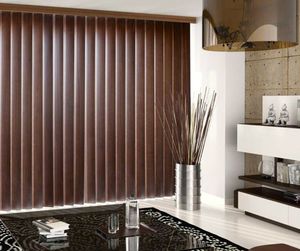 vertical blinds / wooden / leather