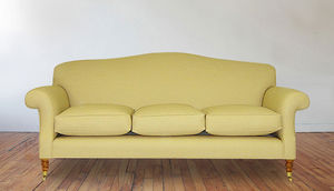 traditional sofa / fabric / brass / 3-seater