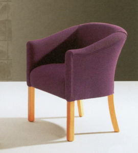 contemporary visitor chair / with armrests / upholstered / fabric