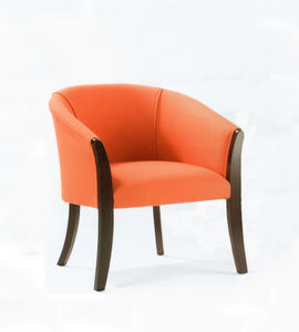 traditional visitor chair / upholstered / fabric / wooden