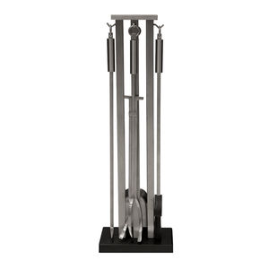 steel fireplace set