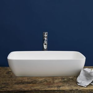 countertop washbasin / rectangular / natural stone / contemporary