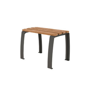 contemporary stool / wooden / steel / for public spaces