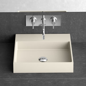 countertop hand basin / rectangular / ceramic