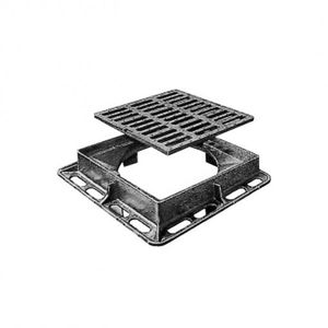cast iron manhole cover / square / with ventilation grill
