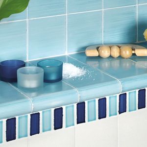 indoor mosaic tile / wall / ceramic / rectangular