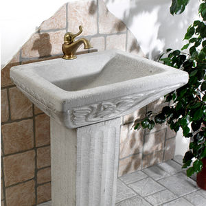 free-standing washbasin / rectangular / natural stone / traditional