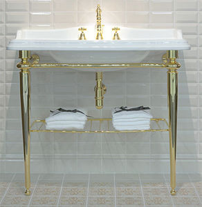 polished brass washbasin stand