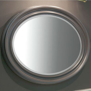 wall-mounted bathroom mirror / traditional / oval / lacquered wood