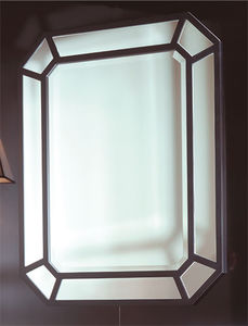 wall-mounted bathroom mirror / traditional / rectangular / lacquered wood