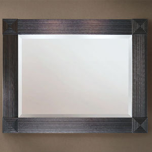 wall-mounted bathroom mirror / traditional / rectangular / lacquered wood