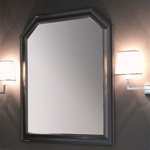 wall-mounted bathroom mirror / traditional / rectangular / lacquered wood