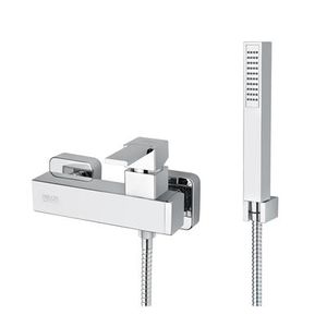 shower mixer tap / wall-mounted / chromed metal / bathroom