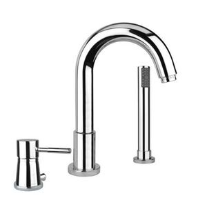 bathtub mixer tap / deck-mounted / chromed metal / bathroom