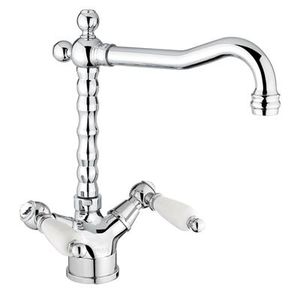 free-standing double-handle mixer tap / chromed metal / Swarovski® crystal / kitchen