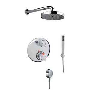 recessed wall shower set / contemporary / with hand shower / thermostatic