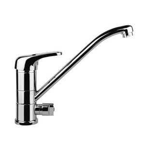chromed metal mixer tap / kitchen / 1-hole / long spout
