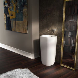 free-standing washbasin / square / Solid Surface / contemporary