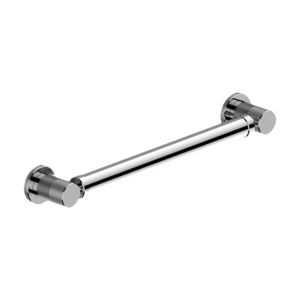 chromed metal grab bar
