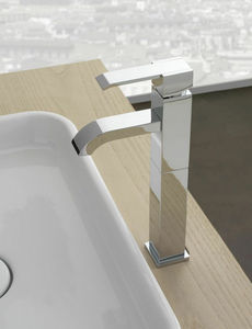 washbasin mixer tap / chromed metal / nickel / mechanical