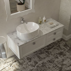 wall-hung washbasin cabinet / wooden / contemporary / with drawers