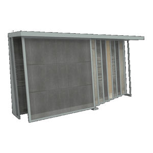 tile display rack / metal / backlit / panel