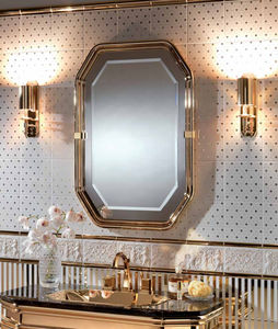 wall-mounted bathroom mirror / illuminated / contemporary / rectangular