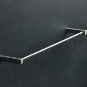 1-bar towel rack / wall-mounted / stainless steel