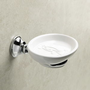 wall-mounted soap dish / ceramic