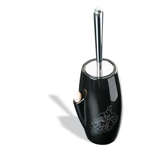 ceramic toilet brush holder / floor-mounted