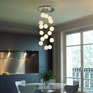 contemporary chandelier / Japanese paper / halogen / handmade