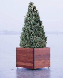 stainless steel planter / wooden / polyester / fiberglass