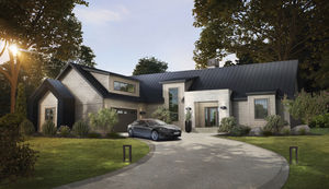 stacked wood house