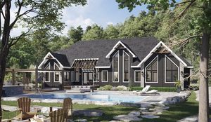 stacked wood house