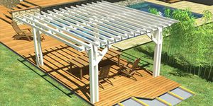 self-supporting pergola / wooden / wooden canopy / custom