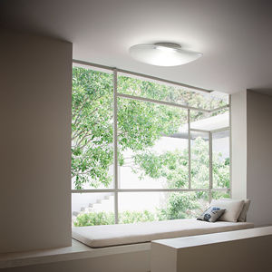 contemporary ceiling light / blown glass / metal / LED