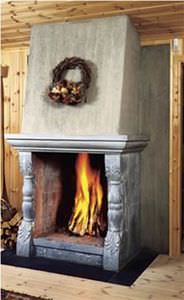 wood-burning fireplace